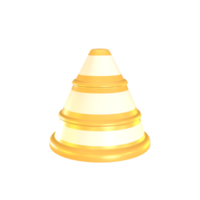 3d ícone construção cone rendido isolado em a transparente fundo png