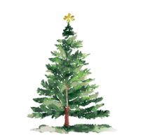 acuarela mano dibujado Navidad árbol. ai generativo png