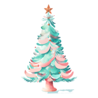 watercolor christmas tree. AI Generative png