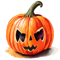 aquarelle main tiré citrouille Halloween. ai génératif png