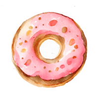 Watercolor hand drawn donut. png