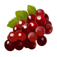 Red grape with leaves isolated on white background. ai generative png