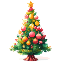 watercolor christmas tree. AI Generative png
