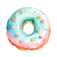 waterverf hand- getrokken donut. png