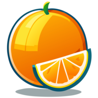 Orange fruit Couper dans moitié. ai génératif png