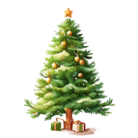 acquerello Natale albero. ai generativo png