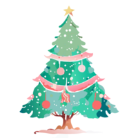 watercolor hand drawn christmas tree. AI generative png