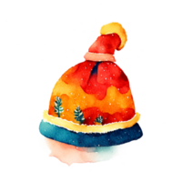 watercolor hand drawn christmas hat. png