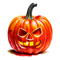 acquerello mano disegnato zucca Halloween. ai generativo png