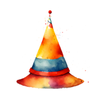 Watercolor hand drawn party hat. png