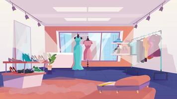 Karikatur Hintergrund Video mit Einkaufen Zimmer