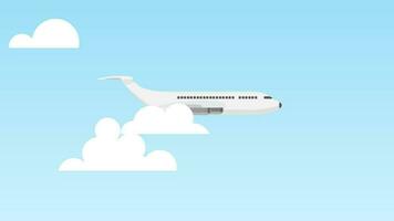 avión volador en el cielo con nubes video