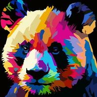 linda panda dibujado utilizando wpap Arte estilo, popular arte, vector ilustración.