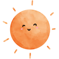 oranje zon waterverf clip art png