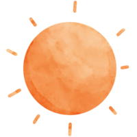 orange Sol vattenfärg ClipArt png