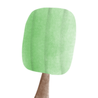 a green tree with a brown trunk on a transparent background png