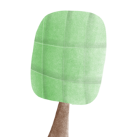 a green tree with a brown trunk on a transparent background png