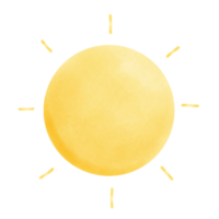 orange Sol vattenfärg ClipArt png