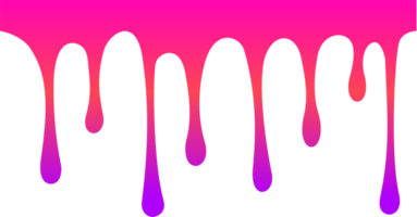 Melted drips shape. Drop flow of neon gradient liquid. Sauce chocolate ink splashes. png