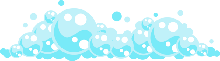 Soap foam bubbles. Cartoon bath suds of shampoo. png