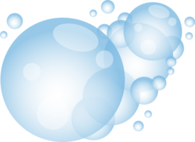 Cartoon soap foam with bubbles. Light blue suds of bath, shampoo, shaving, mousse. png