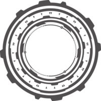 hud Technik Kreis zum Digital Technologie Spiele Design. Grafik Element zum Cyber Schnittstelle. runden ui rahmen. kreisförmig abstrakt Symbol. png