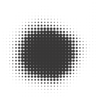 Halbton Form. gepunktet Grunge abstrakt Fleck mit Gradation. Wolke mit Schatten Textur. geometrisch Gradient Fleck. png