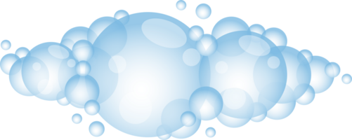 dessin animé savon mousse avec bulles. lumière bleu mousse de bain, shampooing, rasage, mousse. png