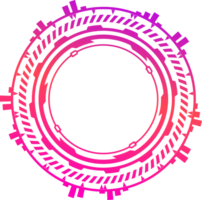 hud futuriste élément. abstrait optique néon but. cercle géométrique forme pour virtuel interface et Jeux. caméra viseur pour tireur d'élite arme. png