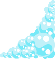 Soap foam bubbles. Cartoon bath suds of shampoo. png