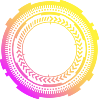 hud futuristico elemento. astratto ottico neon scopo. cerchio geometrico forma per virtuale interfaccia e Giochi. telecamera mirino per cecchino arma. png