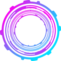 hud futuristische element. abstract optisch neon doel. cirkel meetkundig vorm voor virtueel koppel en spellen. camera zoeker voor scherpschutter wapen. png