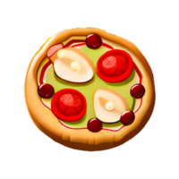 Illustration of a delicious pizza, American Traditional Food Pizza png