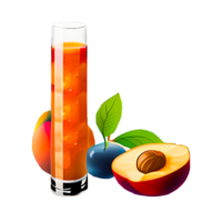 suco pêssego batido beber fruta png, fresco pêssego suco png generativo ai