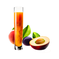 Juice Peach Smoothie Drink Fruit PNG, Glass Of Peach Juice - Peach Juice Png generative ai