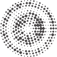 cercle points avec demi-teinte modèle. rond pente Contexte. élément avec gradation points texture. abstrait géométrique forme. png