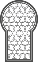 Ramadan fenêtre avec modèle. arabe Cadre de mosquée porte. islamique conception modèle. Oriental décoration avec ornement. png