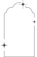 estetisk ram form. översikt minimal grafisk element med stjärnor. abstrakt boho båge med gnistrar. trendig ramadan islamic mall för affisch och berättelse. png