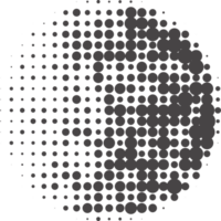 cerchio puntini con mezzitoni modello. il giro pendenza sfondo. elemento con gradazione punti struttura. astratto geometrico forma. png