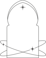 estetico telaio forma. schema minimo grafico elemento con stelle. astratto boho arco con brilla. di moda Ramadan islamico modello per manifesto e storia. png