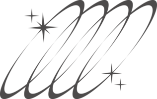 estético forma con estrellas. mínimo forma en líneas con destellos resumen moderno geométrico boho y2k png