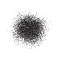 sprühen Kreis Gradient Lärm. gepunktet runden mit Grunge texturiert Wirkung. kreisförmig tüpfeln gebürstet Form. körnig verschwommen tropfen. png