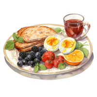 saudável café da manhã é útil para todos. png