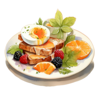 saudável café da manhã é útil para todos. png