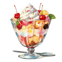 Delicious ice cream sundae png