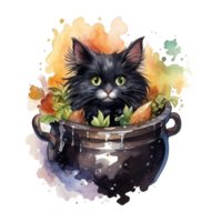 Aquarell Halloween süß Katzen png