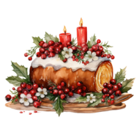 acuarela Navidad postre png