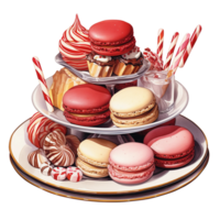 Watercolor Christmas dessert png