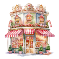 acuarela panadería tienda clipart png