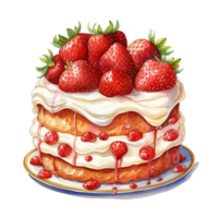 Erdbeere Dessert Aquarell png